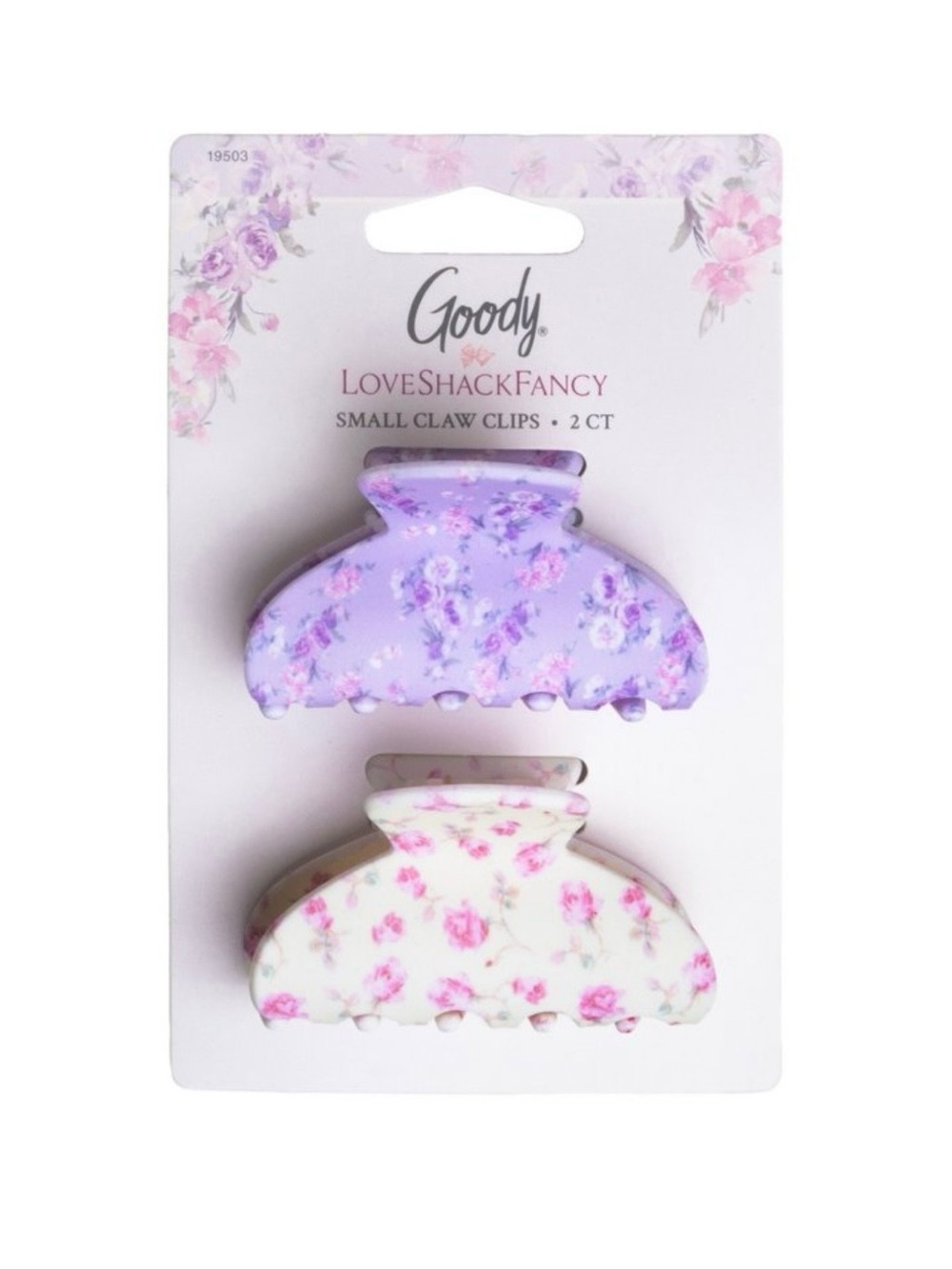LoveShackFancy x Happy Thoughts Goody Small Claw Clips 2 Ct Hibiscus White